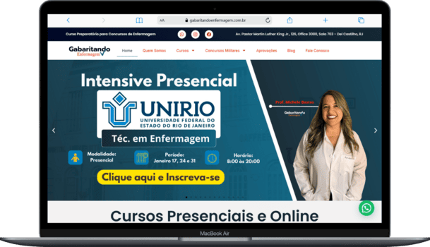 laptop com site profissional bonito aberto feito pela Tecla Digital